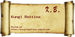 Kungl Bettina névjegykártya